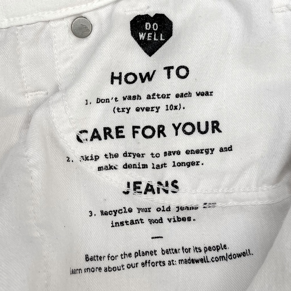 Madewell 10” High Rise Skinny White Jeans High Waist Size 28 - Picture 14 of 14